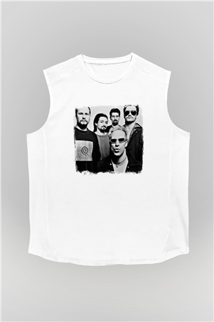 Faith No More Baskılı Unisex Beyaz Kolsuz Tişört