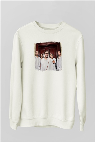 Faith No More Baskılı Unisex Beyaz Sweatshirt