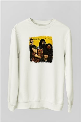 Faith No More Baskılı Unisex Beyaz Sweatshirt