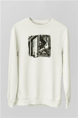Faith No More Baskılı Unisex Beyaz Sweatshirt