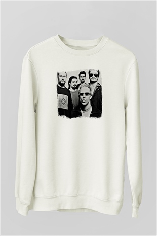 Faith No More Baskılı Unisex Beyaz Sweatshirt