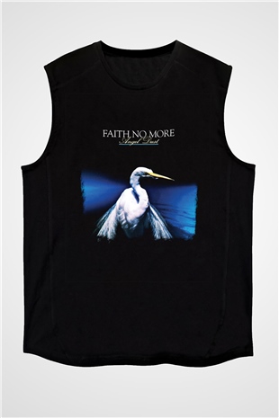 Faith No More Baskılı Unisex Siyah Kolsuz Tişört