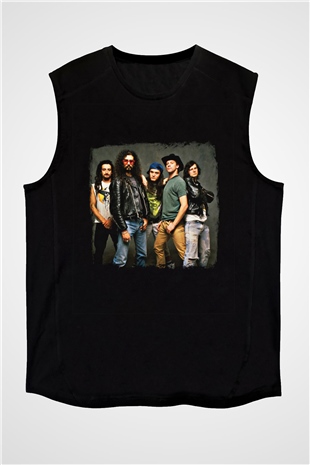 Faith No More Baskılı Unisex Siyah Kolsuz Tişört