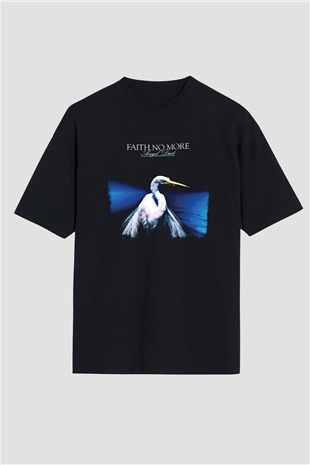 Faith No More Baskılı Unisex Siyah Oversize Tişört