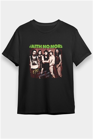 Faith No More Baskılı Unisex Siyah Tişört