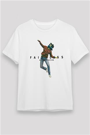 Faithless Baskılı Unisex Beyaz Tişört - Tshirt