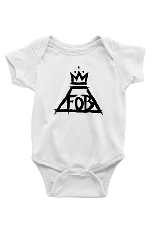 Fall Out Boy Baskılı Beyaz Unisex Bebek Body - Zıbın