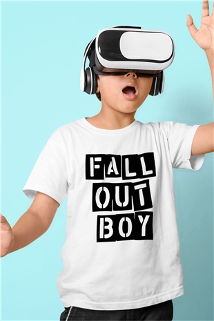 Fall Out Boy Baskılı Beyaz Unisex Çocuk Tişört