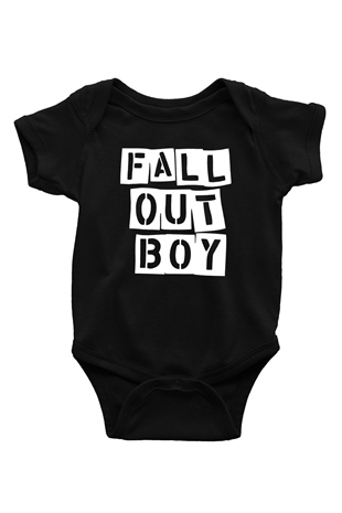 Fall Out Boy Baskılı Siyah Bebek Body - Zıbın