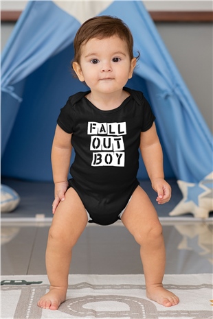 Fall Out Boy Baskılı Siyah Bebek Body - Zıbın