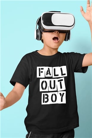 Fall Out Boy Baskılı Siyah Unisex Çocuk Tişört