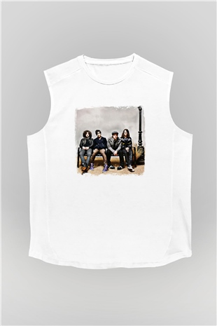 Fall Out Boy Baskılı Unisex Beyaz Kolsuz Tişört
