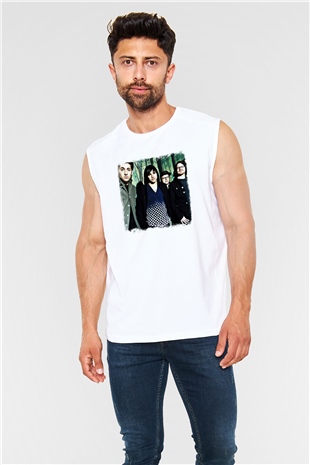 Fall Out Boy Baskılı Unisex Beyaz Kolsuz Tişört