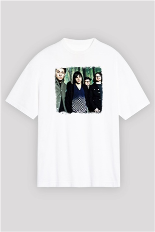 Fall Out Boy Baskılı Unisex Beyaz Oversize Tişört