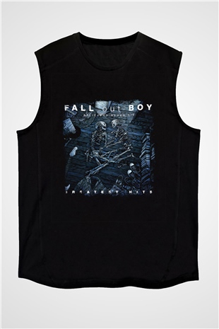 Fall Out Boy Baskılı Unisex Siyah Kolsuz Tişört