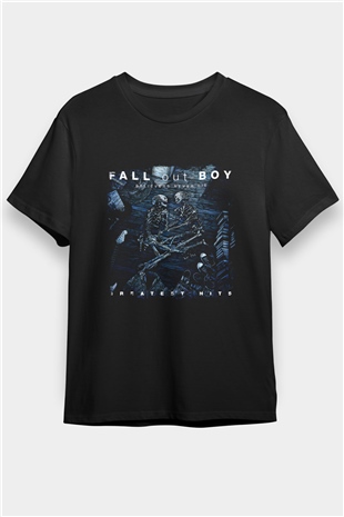 Fall Out Boy Baskılı Unisex Siyah Tişört