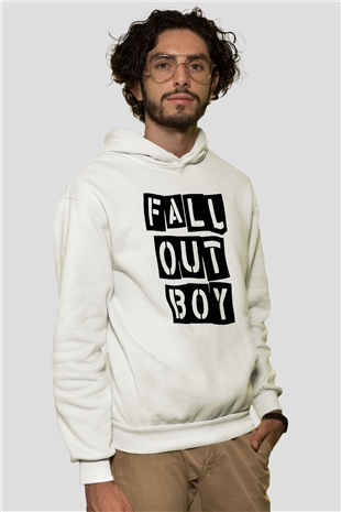 Fall Out Boy Beyaz Unisex Kapşonlu Sweatshirt