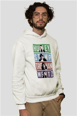 Fall Out Boy Beyaz Unisex Kapşonlu Sweatshirt