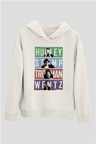 Fall Out Boy Beyaz Unisex Kapşonlu Sweatshirt