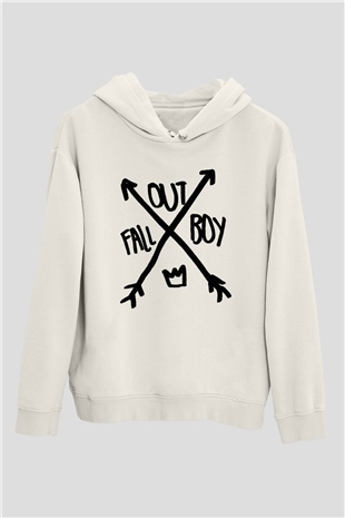 Fall Out Boy Beyaz Unisex Kapüşonlu Sweatshirt