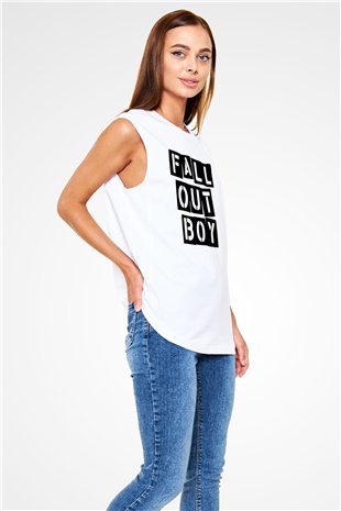 Fall Out Boy Beyaz Unisex Kolsuz Tişört