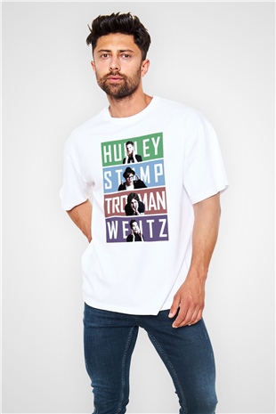 Fall Out Boy Beyaz Unisex Oversize Tişört T-Shirt