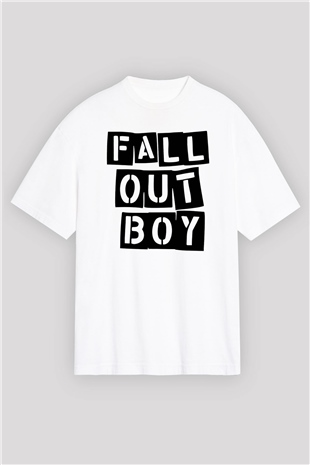 Fall Out Boy Beyaz Unisex Oversize Tişört T-Shirt