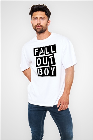 Fall Out Boy Beyaz Unisex Oversize Tişört T-Shirt