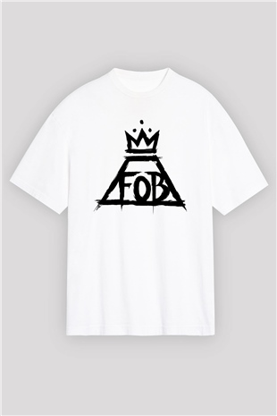 Fall Out Boy Beyaz Unisex Oversize Tişört T-Shirt