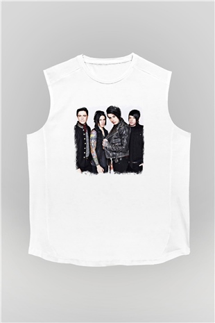 Falling In Reverse Baskılı Unisex Beyaz Kolsuz Tişört