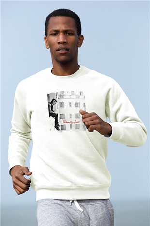 Falling In Reverse Baskılı Unisex Beyaz Sweatshirt