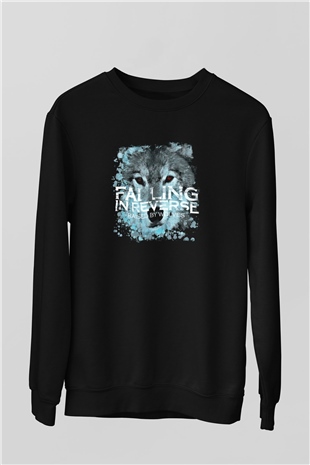 Falling In Reverse Baskılı Unisex Siyah Sweatshirt
