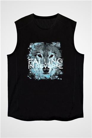 Falling In Reverse Baskılı Unisex Siyah Kolsuz Tişört