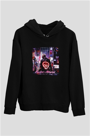 Falling In Reverse Baskılı Unisex Siyah Hoodie