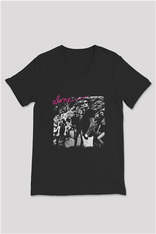 Falling In Reverse Baskılı Unisex Siyah V Yaka Tişört