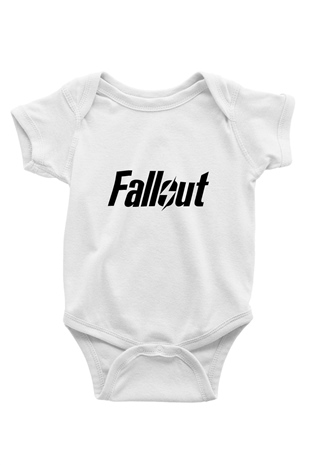 Fallout Baskılı Beyaz Unisex Bebek Body - Zıbın
