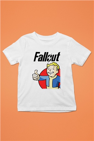 Fallout Baskılı Beyaz Unisex Çocuk Tişört
