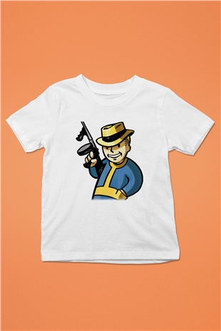 Fallout Baskılı Beyaz Unisex Çocuk Tişört