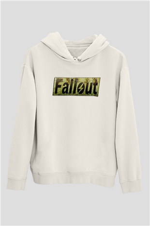 Fallout Beyaz Unisex Kapşonlu Sweatshirt
