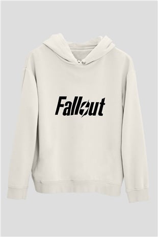 Fallout Beyaz Unisex Kapşonlu Sweatshirt