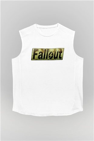 Fallout Beyaz Unisex Kolsuz Tişört