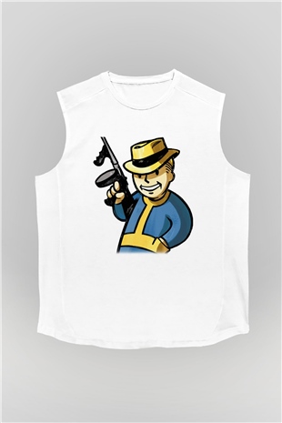 Fallout Beyaz Unisex Kolsuz Tişört
