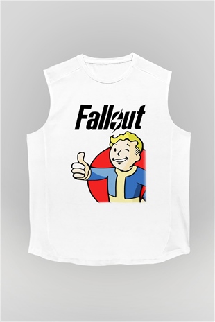 Fallout Beyaz Unisex Kolsuz Tişört
