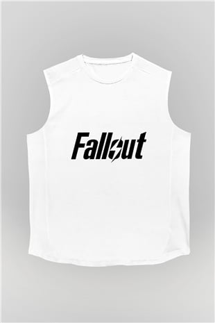 Fallout Beyaz Unisex Kolsuz Tişört