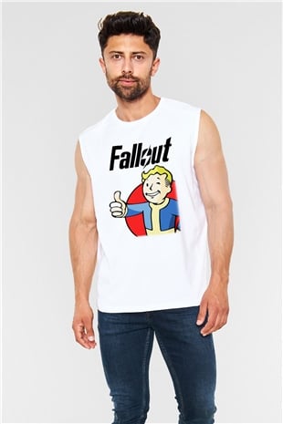 Fallout Beyaz Unisex Kolsuz Tişört