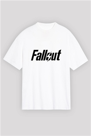 Fallout Beyaz Unisex Oversize Tişört T-Shirt