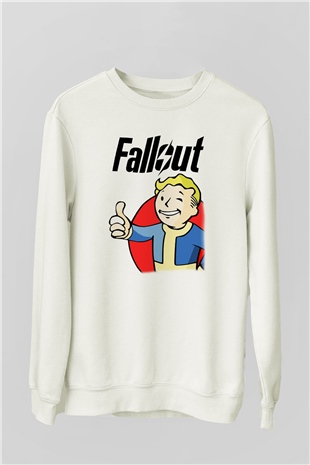 Fallout Beyaz Unisex Sweatshirt