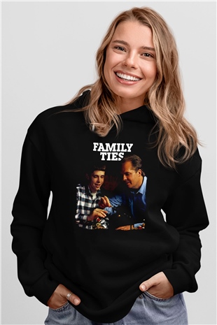 Family Ties Siyah Unisex Hoodie