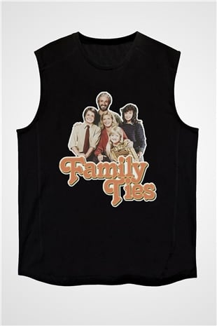 Family Ties Siyah Unisex  Kolsuz Tişört