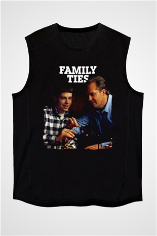 Family Ties Siyah Unisex  Kolsuz Tişört
